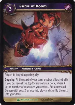 Moderate Play WoW TCG Curse of Doom Wrathgate World of Warcraft - Image 1