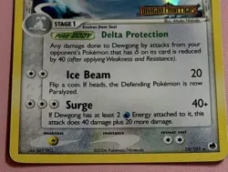 Pokemon Card - Dewgong Dragon Frontiers 15/101 Rare Reverse Holo Stamped MP - Image 3