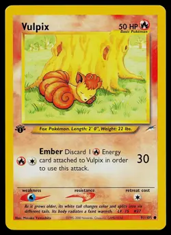 Pokemon Card - Vulpix Neo Destiny 91/105 Common 1st Edition - Image 1