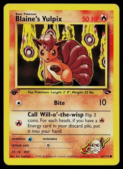 Pokemon Card - Blaine's Vulpix Gym Challenge 66/132 Common 1st Edition - Image 1
