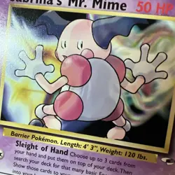 Sabrina’s Mr Mime 94/132 Gym Heroes 2000 Common Vintage TCG Pokemon Card - Image 2