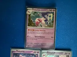Tinkaton Holo Rare+Tinkatuff RevHolo Common+Tinkatink 3-card Pokemon lot - PWE - Image 2