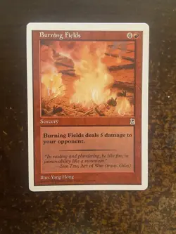 MTG 1x Burning Fields Portal 3 Kingdoms P3K NM English - Image 1