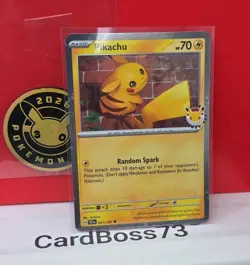 Pikachu 051/162 (Pokemon Day 2026) And 2026 Pikachu 30 Year Coin Read Descrip. - Image 2