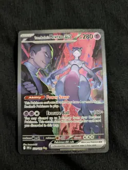 2025 Pokemon Destined Rivals Team Rocket's Mewtwo ex #231/182 - Image 1