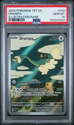 PSA 10 Pokemon Temporal Forces Drampa 184 Illustration Rare - Image 1