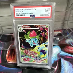2025 Pokemon Mega Evolution Ivysaur Illustration Rare #134/132 PSA 9 - Image 1