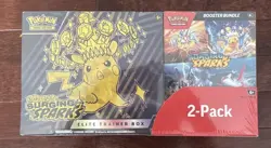 Pokemon Surging Sparks Elite Trainer Box Booster Bundle COSTCO 2-PACK IN HAND - Image 1