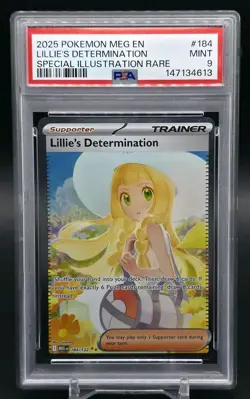 2025 Pokemon Mega Evolution Lillie's Determination #184/132 SIR PSA 9 - Image 1