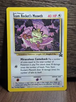 Pokemon TCG Team Rocket's Meowth Black Star Promo 18 WoTC Non-Holo NM - Image 1