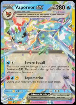 Vaporeon ex 023/131 SV: Prismatic Evolutions Double Rare NM Pokemon TCG - Image 1