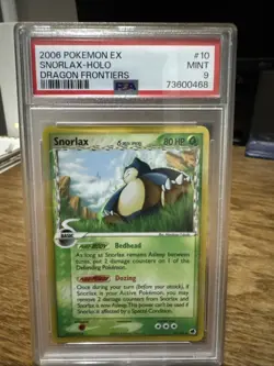 Pokemon Snorlax (Delta Species) 10/101 Dragon Frontiers Holo Rare PSA 9 80 HP - Image 1