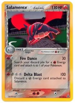 Heavily Played Salamence (Delta) - 14/113 - Holo Rare Pokemon Delta Species - Image 1