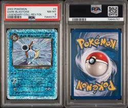 2002 POKEMON LEGENDARY COLLECTION #4 DARK BLASTOISE REVERSE FOIL PSA 8 - Image 3