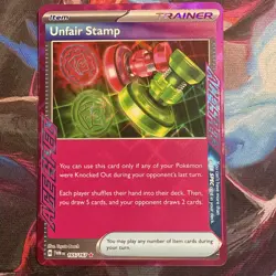 Unfair Stamp 165/167 Sv06 Twilight Masquerade Ace Holo Pokemon TCG NM Condition - Image 1