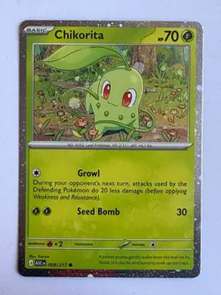 Pokemon Chikorita Cosmos Holo Promo Ascended Heroes 008/217 - Image 1