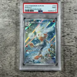 Pokemon Stellar Crown Raboot 147/142 Illustration Rare PSA 9 - Image 1