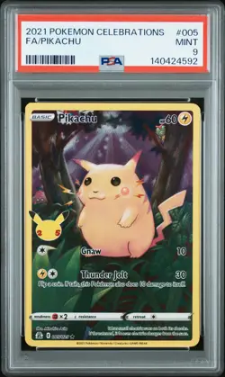 2021 Pokemon Celebrations - Pikachu Full Art FA #005 - PSA 9 - Image 1