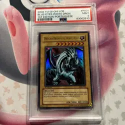 YuGiOh LOB 1st Edition Portuguese Blue-Eyes White Dragon LDB-P001 PSA 9 Mint - Image 1