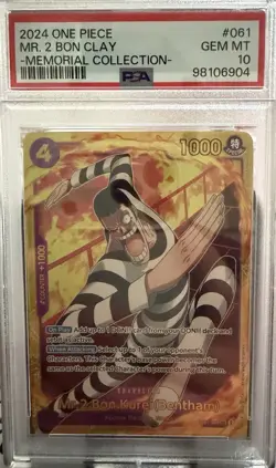 Namco One Piece CCG Mr.2.Bon.Kurei EB01-061 Memorial Foil Secret Rare PSA 10 20… - Image 1