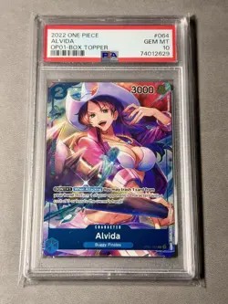 ALVIDA OP01-064 PSA 10 ALT ART PRE-ERRATA One Piece ROMANCE DAWN English GEM - Image 1