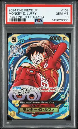 2024 ONE PIECE JPN PREM CARD COLL -ONE PIECE DAY'24- #109 MONKEY D. LUFFY PSA 10 - Image 1