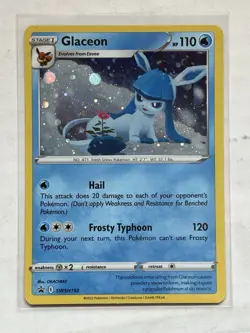 Glaceon V SWSH196 SWSH: Sword & Shield Promo Cards Holo NM SWIRL - Image 1