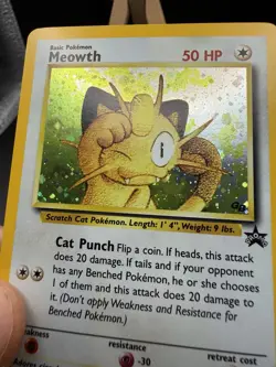 Pokemon Meowth TCG Black Star Promo Holo Card 10/53 WOTC GB Stamp MP - Image 2