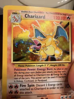 Pokemon Charizard Base Set Holo Rare 120 HP Card 4/102 English Wizards 1999 - Image 1