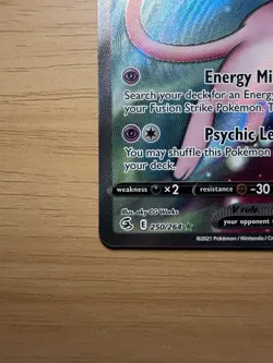 Mew v 250/264 SWSH08 Fusion Strike Full Art Holo Card Mint Condition - Image 4