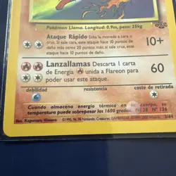 Flareon Pokemon Card TCG 3/64 HOLO Jungle 1999 WOTC - Image 2