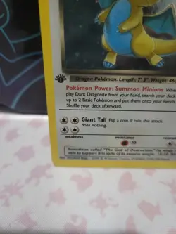 2000 Pokemon Team Rocket Holo Dark Dragonite #5/82 1st Edition - Image 4