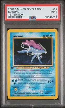 2001 Pokemon Neo Revelation - Suicune 1st Edition 27/64 PSA 9 - Image 1