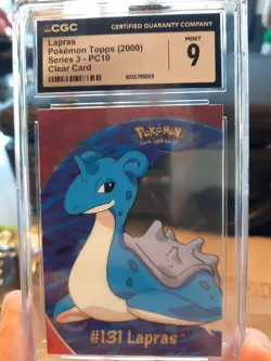 Lapras Topps 2000 Series 3 Cgc 9 Mint PC10 Clear Card Pokemon psa 131 Pokemon NM - Image 1
