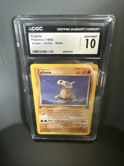 Pokemon TCG Cubone 1st Edition Jungle Pack Card 50/64 Vintage CGC 10 Gem Mint - Image 1