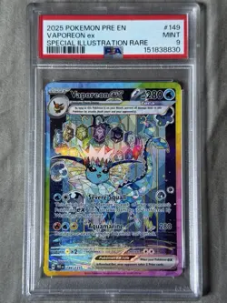 Pokemon Vaporeon EX 149/131 SV Prismatic Evolutions Holo PSA 9 Mint - Image 1