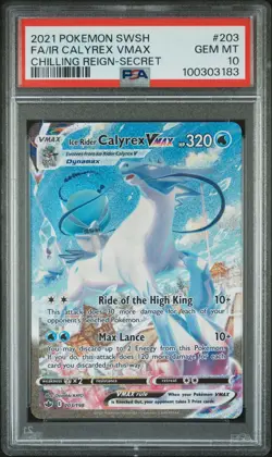 Ice Rider Calyrex VMAX PSA 10 English Pokemon 203 Chilling Reign Alt Art 2021 - Image 2