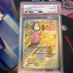 Pokemon PSA 10 Chansey 187/167 Illustration Rare Twilight Masquerade - Image 1