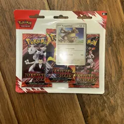 Pokemon TCG Destined Rivals 3- Pack Hanger w/ Kangaskhan - Image 1