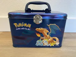 1999 Nintendo Pokemon Trading Card Box Tin LunchBox Official - Image 1