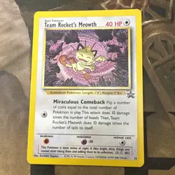 Pokemon Cards: Wizards Black Star Promo: Team Rocket's Meowth 18 Nm Near Mint - Image 1