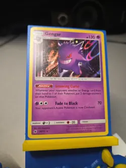 2017 Pokemon Sun & Moon Crimson Invasion Gengar Holo Card #38 - Image 3