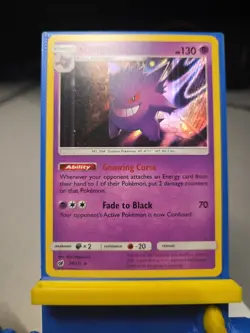 2017 Pokemon Sun & Moon Crimson Invasion Gengar Holo Card #38 - Image 4