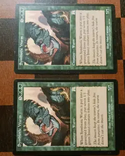 Mtg x2 Symbiotic Wurm x2 LP Onslaught Wurm Creature Rare - Image 1