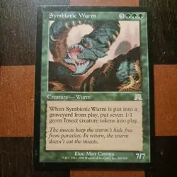 Mtg x2 Symbiotic Wurm x2 LP Onslaught Wurm Creature Rare - Image 3