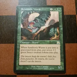 Mtg x2 Symbiotic Wurm x2 LP Onslaught Wurm Creature Rare - Image 5