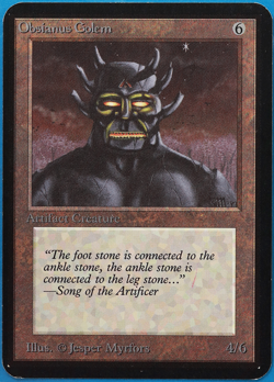 Obsianus Golem Alpha NM Artifact Uncommon MAGIC MTG CARD (ID# 501346) ABUGames - Image 1