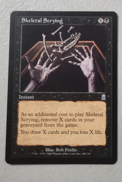 Magic: The Gathering - Odyssey Skeletal Scrying #161 MTG Black LP Free Shipping - Image 1