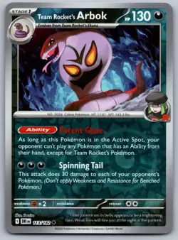 Pokemon Destined Rivals - Reverse Holo Team Rocket's Arbok 113 - Image 1