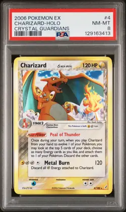 2006 POKEMON EX CRYSTAL GUARDIANS #4 CHARIZARD-HOLO PSA 8 - Image 1